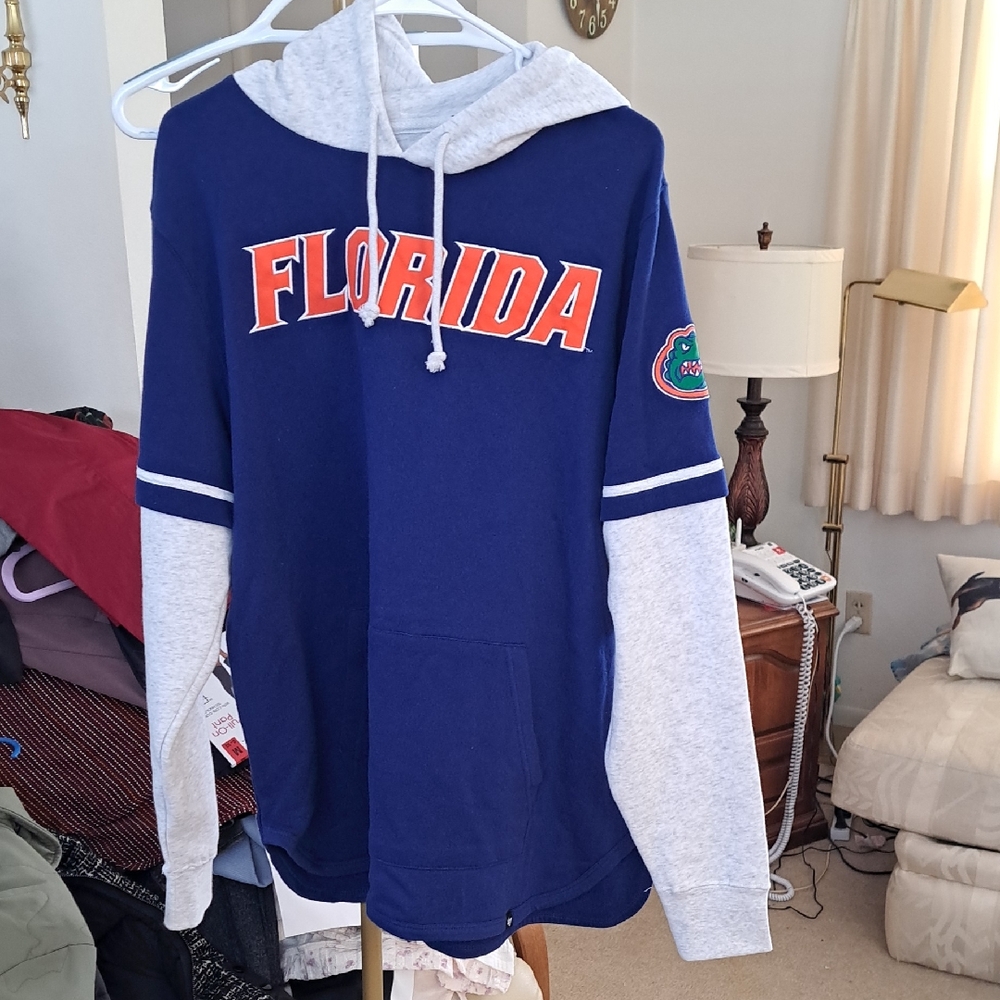 Florida Gators Two-Tone Hooded Sweatshirt - Blue/Gray - Picture 1 of 6